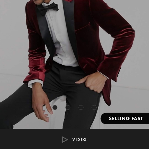 Asos Burgundy Slim Fit Jacket - Picture 1 of 2